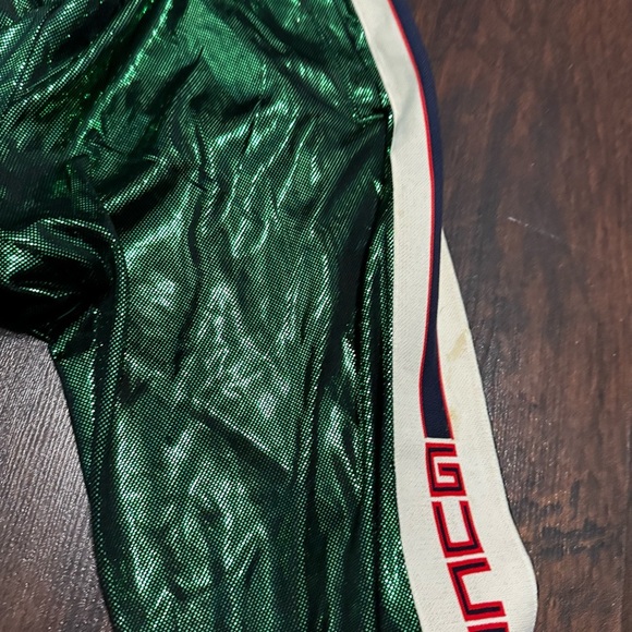 Gucci Shiny Green Web Accent Men’s Cropped Joggers Small - Picture 6 of 14